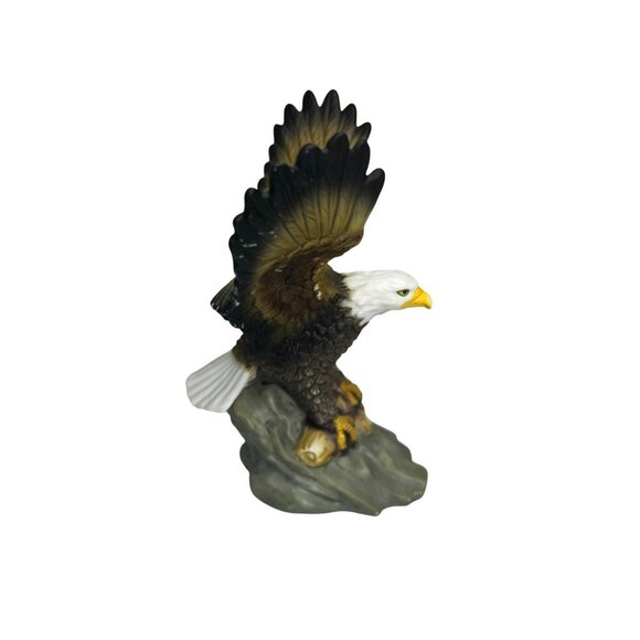 YH Other - Vintage Ceramic Bald Eagle Figurine Wings Extended Decor YH 1998